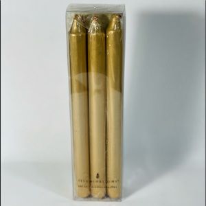Illuminations 6 Gold taper dinner candles set